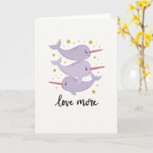 Narwal Liefde Meer Wenskaart Kaart (Gele Bloem)