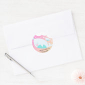 Narwal Ombre Baby Shower Bedankt Ronde Sticker (Envelop)