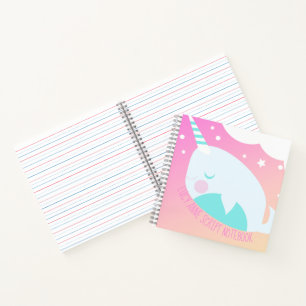 Narwal Ombre Pastel Regenboog Handgeschrift Notitieboek