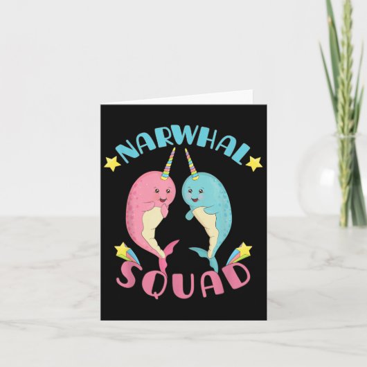 Narwal Troep Schattige Kawaii Narwals Narwal Kaart (Voorkant)