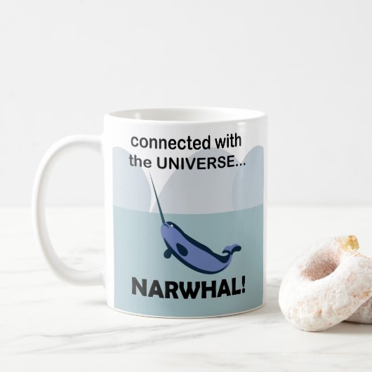 Narwal Verbonden Met Het Universum Funny Koffiemok (Met donut)