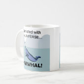 Narwal Verbonden Met Het Universum Funny Koffiemok (Voorkant links)