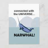 Narwal Verbonden Met Het Universum Grappig Briefkaart (Voorkant)