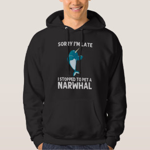 Narwal Voor Mannen Vrouwen Narwal Zee Eenhoorn Vis Hoodie