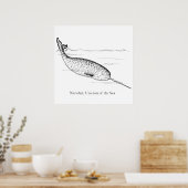 Narwal Walvis Eenhoorn van de Zee Poster (Keuken)