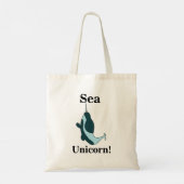 Narwal Zee Eenhoorn Grappig Tote Bag (Achterkant)