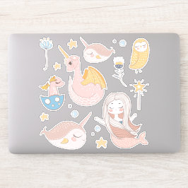 Narwalen, Zeemeermin, Draak, Uil, Magische Vriende Sticker