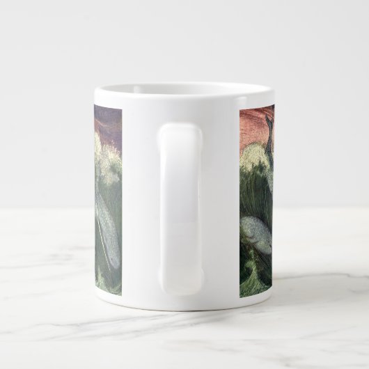  narwallen, zeewalvissen en zeedieren grote koffiekop (Achterkant)