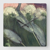  narwallen, zeewalvissen en zeedieren vierkante klok (Voorkant)