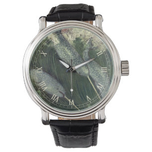 Narwals, Vintage Zeeleven Walvissen Oceandieren Horloge