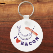 narwalvis houd van bacon sleutelhanger (Voorkant)