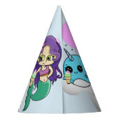 Narwhal and Mermaid Party Favor Pet Personalized Feesthoedjes (Achterkant)
