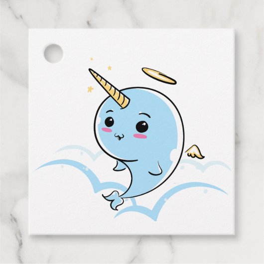Narwhal Angel Cutie Bedankjes Labels (Voorkant)
