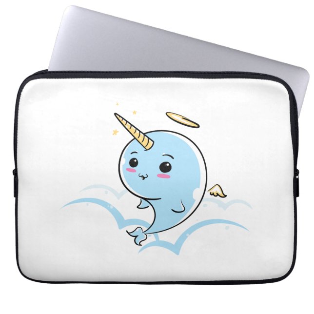Narwhal Angel Cutie Laptop Sleeve (Voorkant)