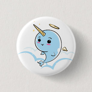 Narwhal Angel Cutie Ronde Button 3,2 Cm