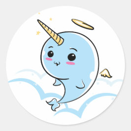 Narwhal Angel Cutie Ronde Sticker