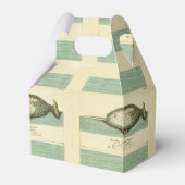 Narwhal Antiek walvis Waterverf Scientific Art Bedankdoosjes (Achterkant)