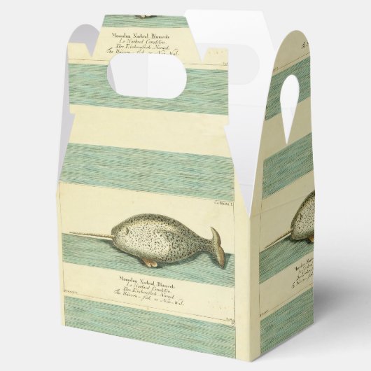 Narwhal Antiek walvis Waterverf Scientific Art Bedankdoosjes (Geopend)