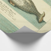 Narwhal Antiek walvis Waterverf Scientific Art Cadeaupapier (Hoek)