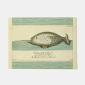 Narwhal Antiek walvis Waterverf Scientific Art Deurmat (Voorkant)