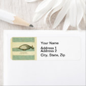 Narwhal Antiek walvis Waterverf Scientific Art Etiket (Insitu)