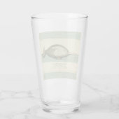 Narwhal Antiek walvis Waterverf Scientific Art Glas (Achterkant)