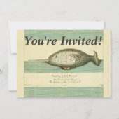 Narwhal Antiek walvis Waterverf Scientific Art Kaart (Voorkant)