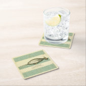 Narwhal Antiek walvis Waterverf Scientific Art Kartonnen Onderzetters (Insitu)