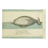Narwhal Antiek walvis Waterverf Scientific Art Kussensloop (Achterkant)