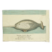 Narwhal Antiek walvis Waterverf Scientific Art Kussensloop (Voorkant)