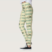 Narwhal Antiek walvis Waterverf Scientific Art Leggings (Links)