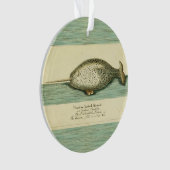Narwhal Antiek walvis Waterverf Scientific Art Ornament (voorkant)