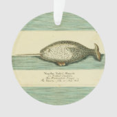 Narwhal Antiek walvis Waterverf Scientific Art Ornament (voorkant)