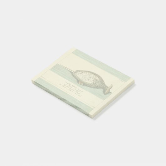 Narwhal Antiek walvis Waterverf Scientific Art Post-it® Notes (Schuin)
