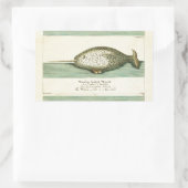 Narwhal Antiek walvis Waterverf Scientific Art Rechthoekige Sticker (Tas)