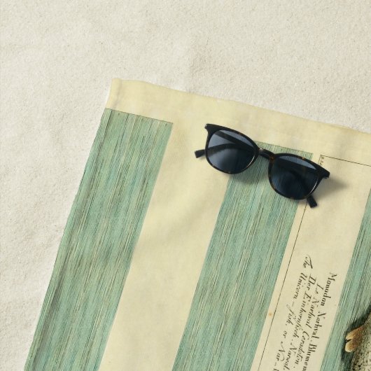 Narwhal Antiek walvis Waterverf Scientific Art Strandlaken (In situ)