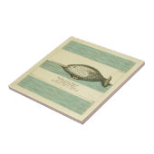 Narwhal Antiek walvis Waterverf Scientific Art Tegeltje (Zijkant)