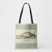 Narwhal Antiek walvis Waterverf Scientific Art Tote Bag (Voorkant)