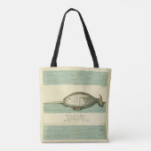 Narwhal Antiek walvis Waterverf Scientific Art Tote Bag (Achterkant)