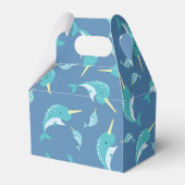 Narwhal Baby shower Blue Boy Whale Bedankdoosjes (Achterkant)
