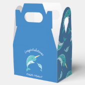 Narwhal Baby shower Blue Boy Whale Bedankdoosjes (Geopend)