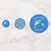 Narwhal Baby shower Blue Boy Whale Confetti (Achterkanten)