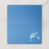 Narwhal Baby shower Blue Boy Whale Plaatskaartje (Buitenkant ongevouwen)