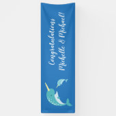 Narwhal Baby shower Blue Boy Whale Spandoek (Verticaal)