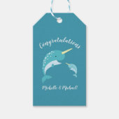 Narwhal-Baby shower Cadeaulabel (Voorkant)