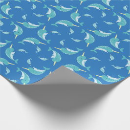 Narwhal-Baby shower Cadeaupapier