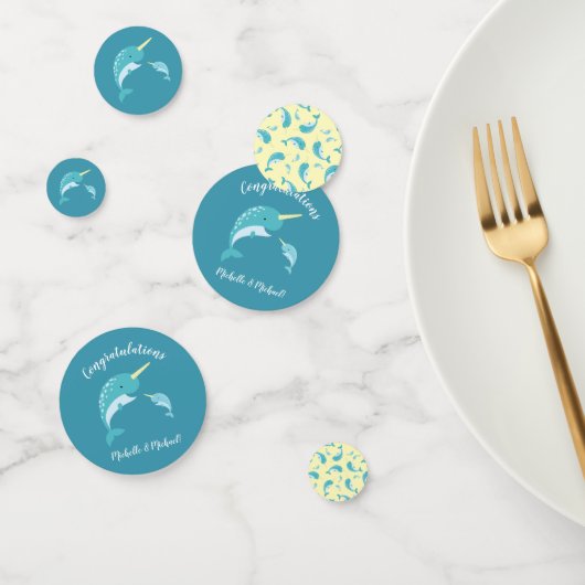 Narwhal-Baby shower Confetti (Groep)
