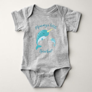 Narwhal Baby shower Geel Geslacht Neutrale Whale Romper