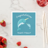 Narwhal Baby shower Geel Geslacht Neutrale Whale Servet (Insitu)