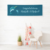 Narwhal Baby shower Geel Geslacht Neutrale Whale Spandoek (Insitu)
